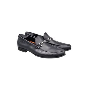 Wolf and Shepherd Men's Size 12‎ US EUC Belmont Black Leather Horsebit Loafers